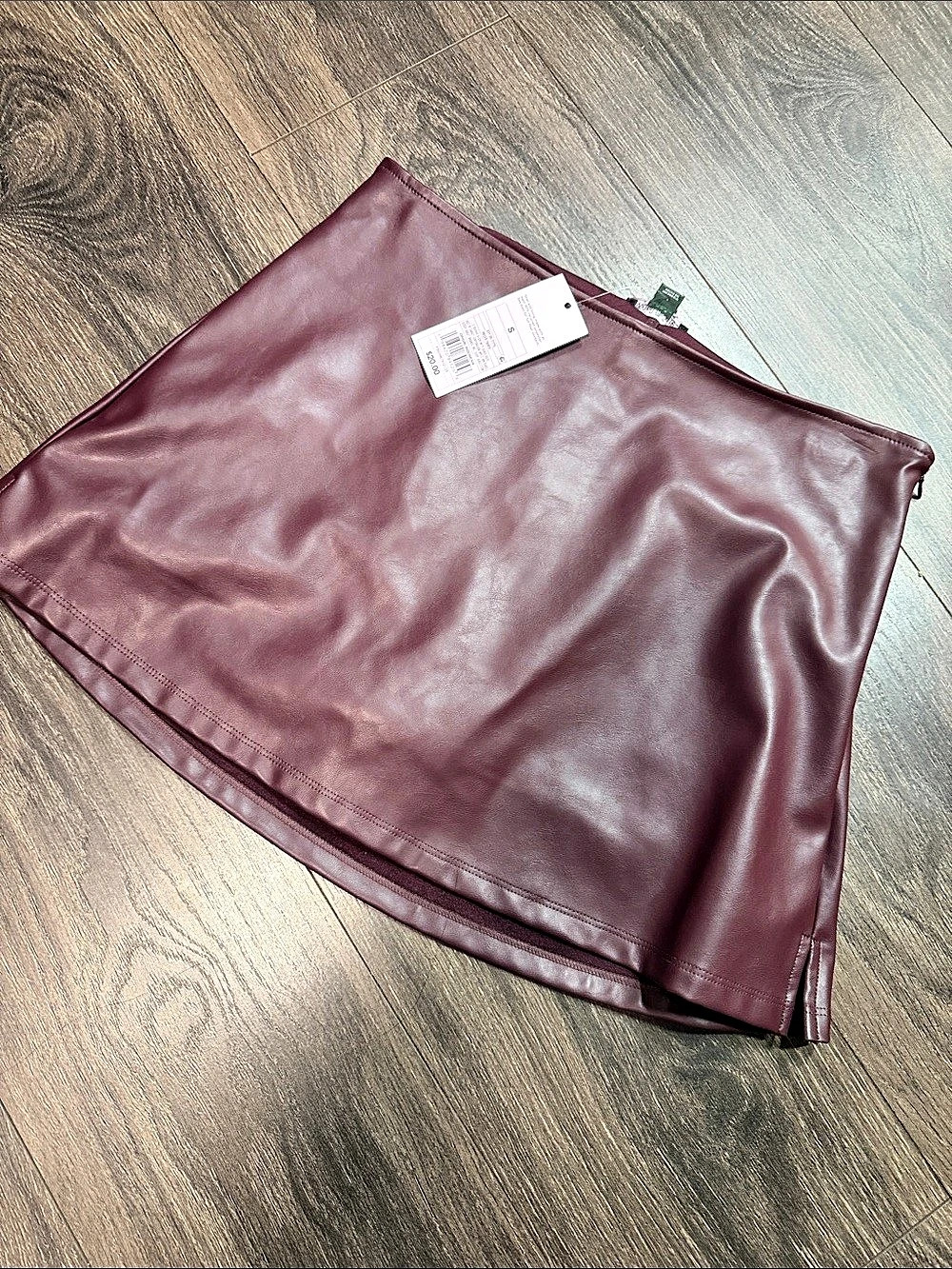 Wild Fable Women's High-Rise Faux Leather A-Line Skort Burgundy Small NWT